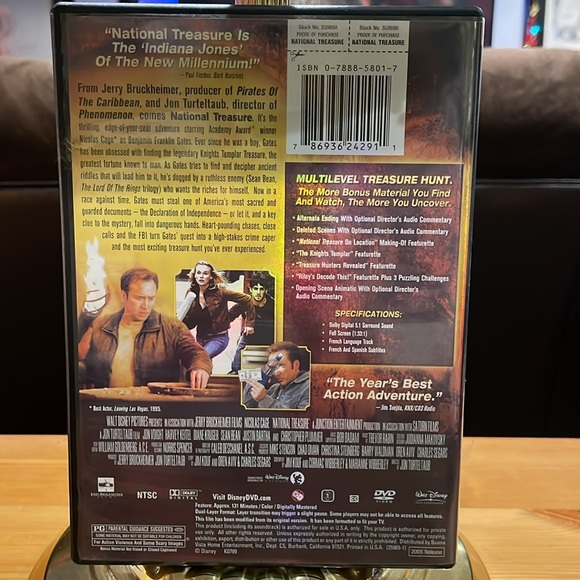 Nicholas Cage National Treasure DVD GUC - Picture 2 of 2